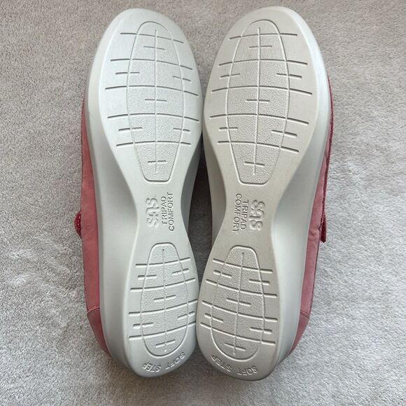 SAS Roamer Coral Pink Nubuck Leather Comfort Walking Loafers Women 7.5 Casual - Picture 15 of 16